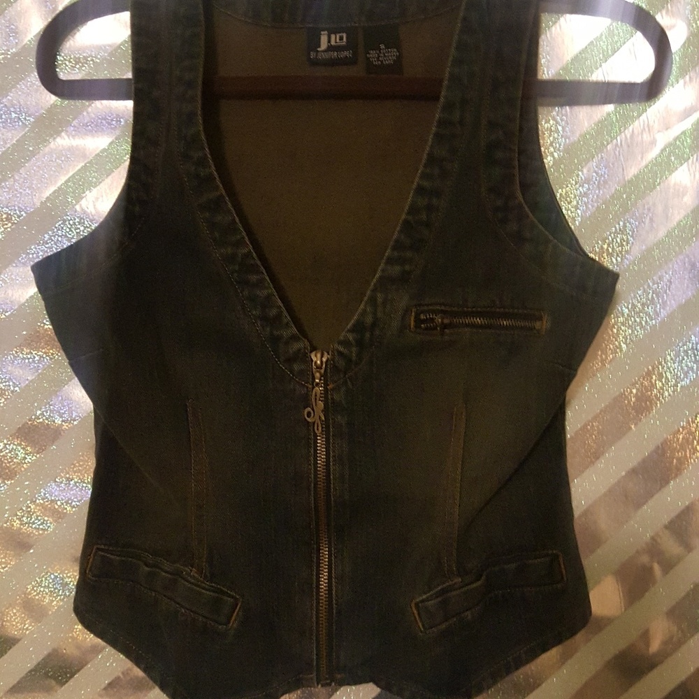 JLO jean Vest by Jennifer Lopez